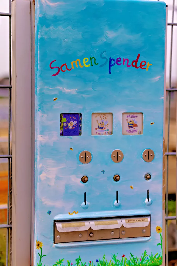 Automat für Pflanzensamen, Aufschrift Samenspender